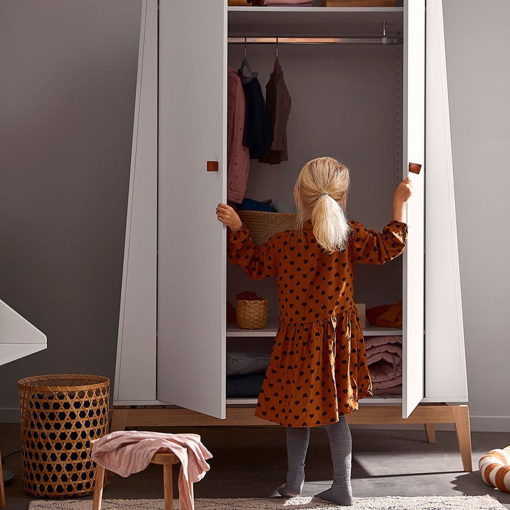 Leander - Luna Wardrobe - Large - White/Oak