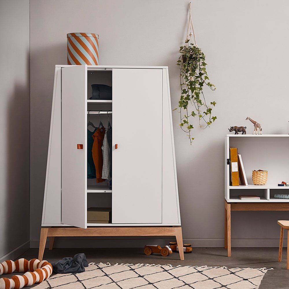 Leander - Luna Wardrobe - Small - White/Oak