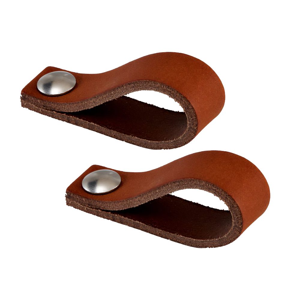 Lifetime - Kledingkastaccessoires - 2 leren handgrepen
