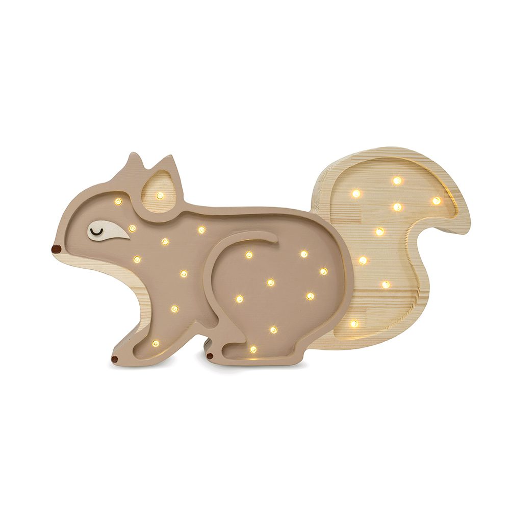 Little Lights - Kinder Nachtlicht - Eichhörnchen - Cappuccino Wood