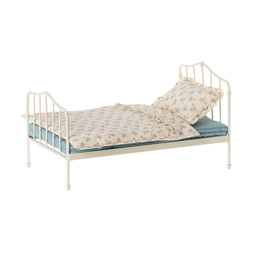 Maileg - Miniaturmöbel - Bett, Mini - Blau