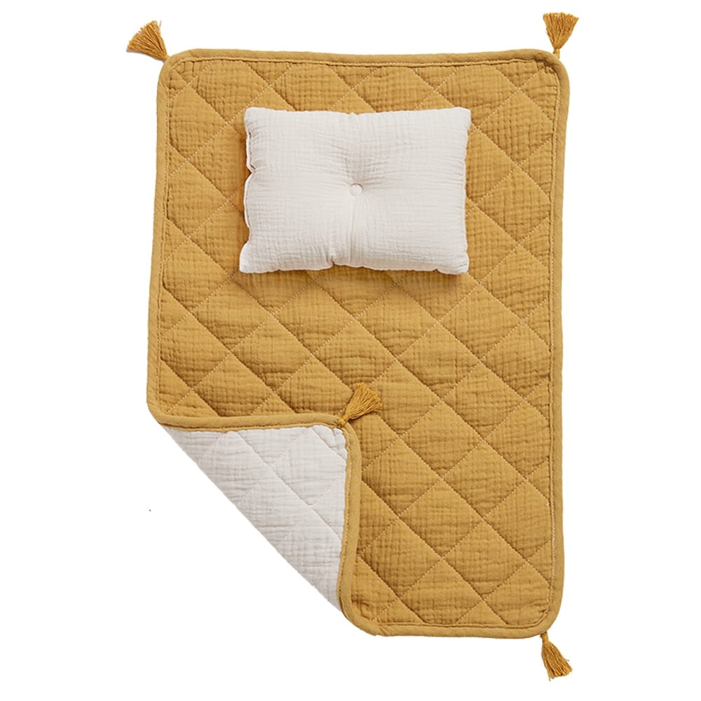 Olli Ella - Dinkum Doll - Doll Pram Strolley Bedding Set - Mustard