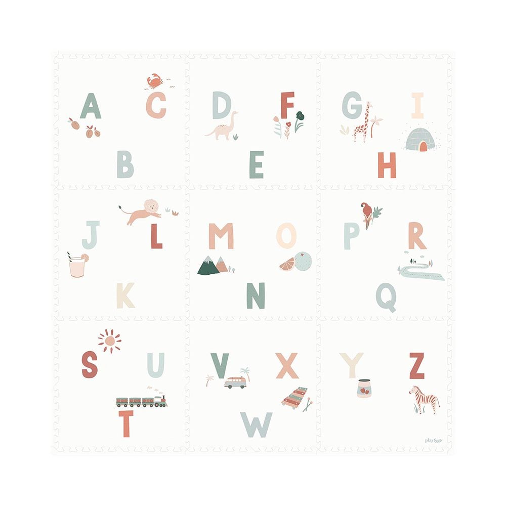 Play&Go - EEVAA Spielmatte - Alphabet (9Teile) 180x180 cm
