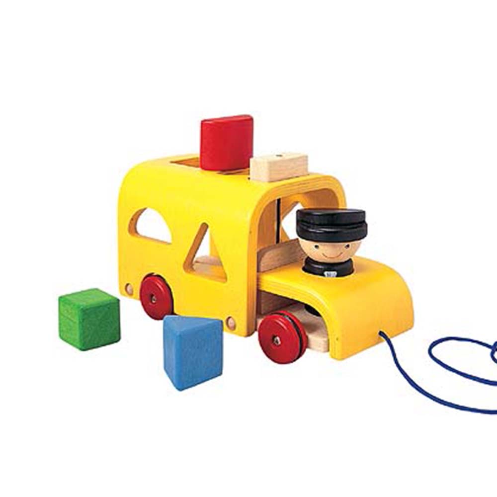 Plan Toys - Ziehtier & Sortier Schulbus