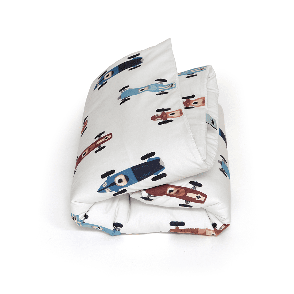 Studio Ditte - Duvet Cover - Race Cars Light Grey - 140 x 200/220 cm