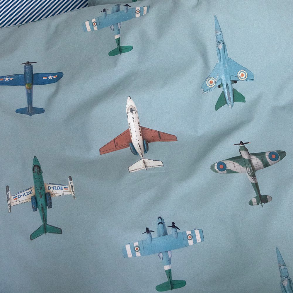 Studio Ditte - Duvet Cover - Airplanes Light Blue - 140 x 200/220 cm