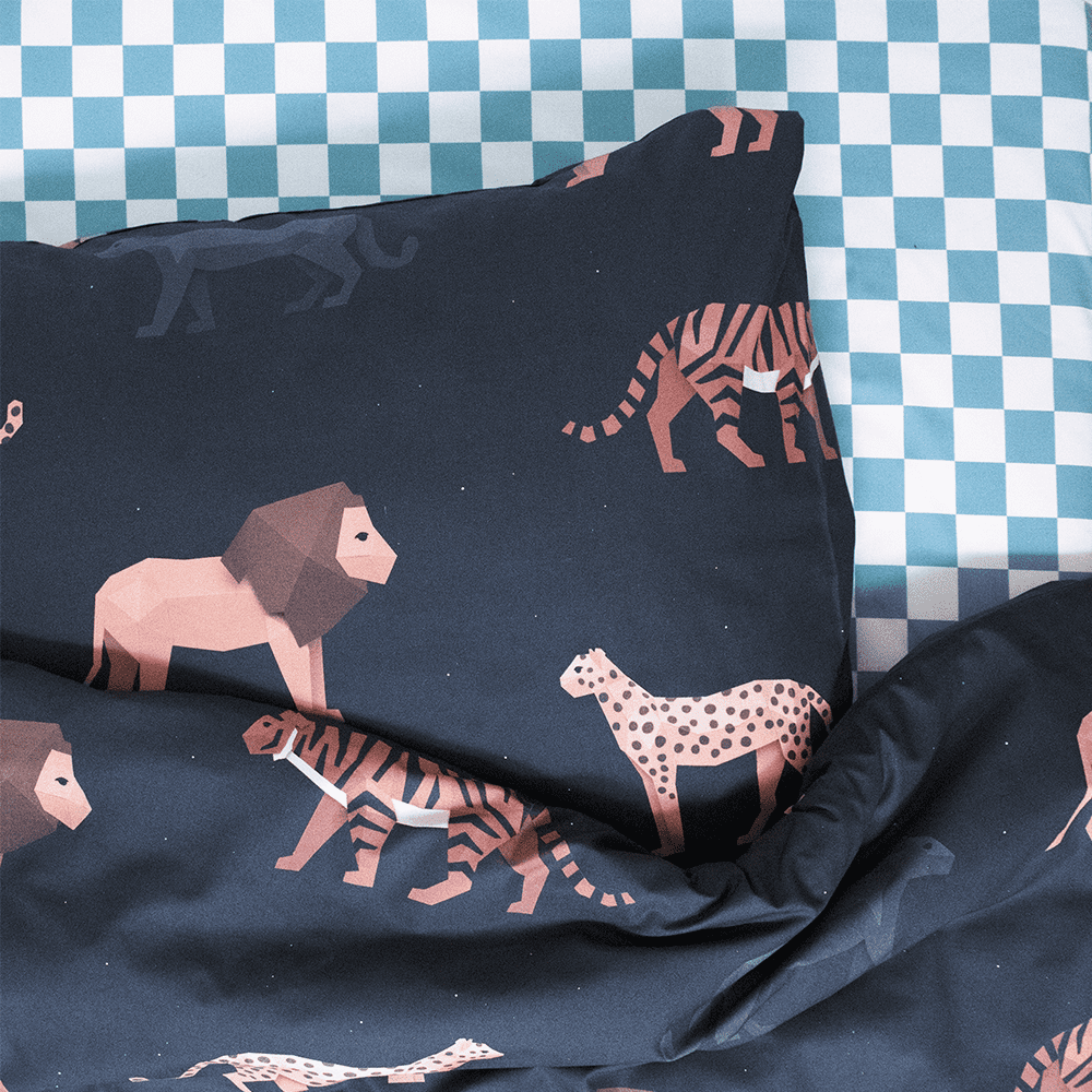 Studio Ditte - Duvet Cover - Big Cats Dark - 140 x 200/220 cm