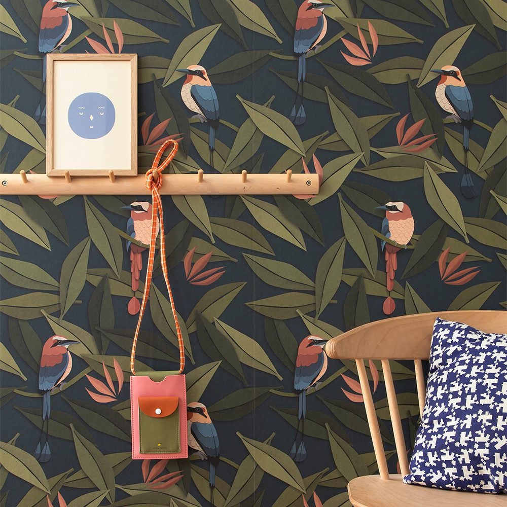 Studio Ditte - Wallpaper Kids Room - Bird Blue