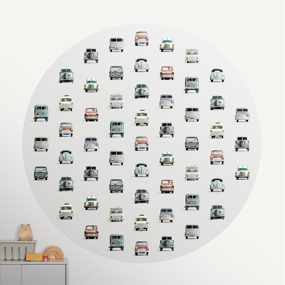Studio Ditte - Wallpaper Circle 190 cm - Cars Light Grey