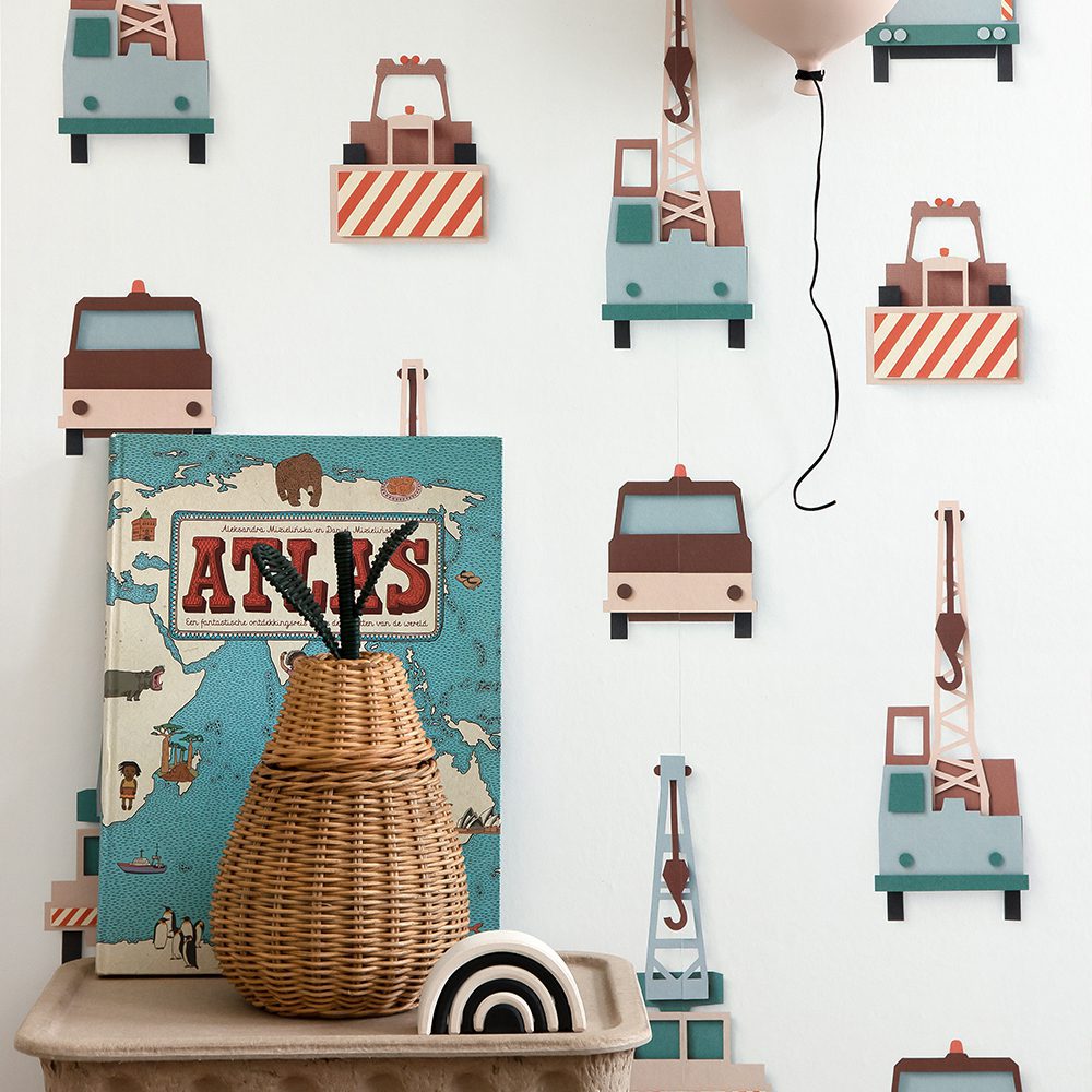 Studio Ditte - Wallpaper Kids Room - Crane Truck White