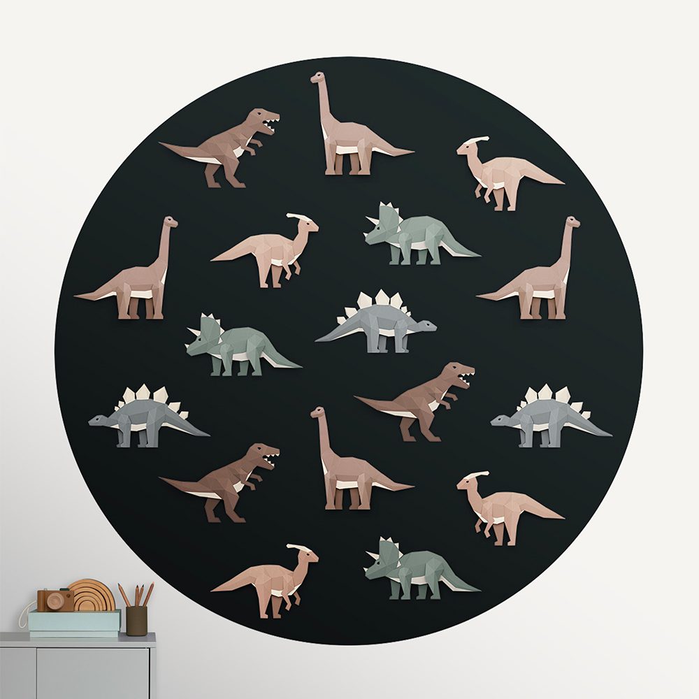 Studio Ditte - Wallpaper Circle 190 cm - Dinosaur Dark