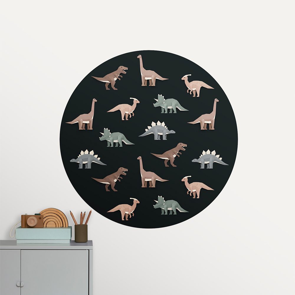 Studio Ditte - Wallpaper Circle 95 cm - Dinosaur Dark