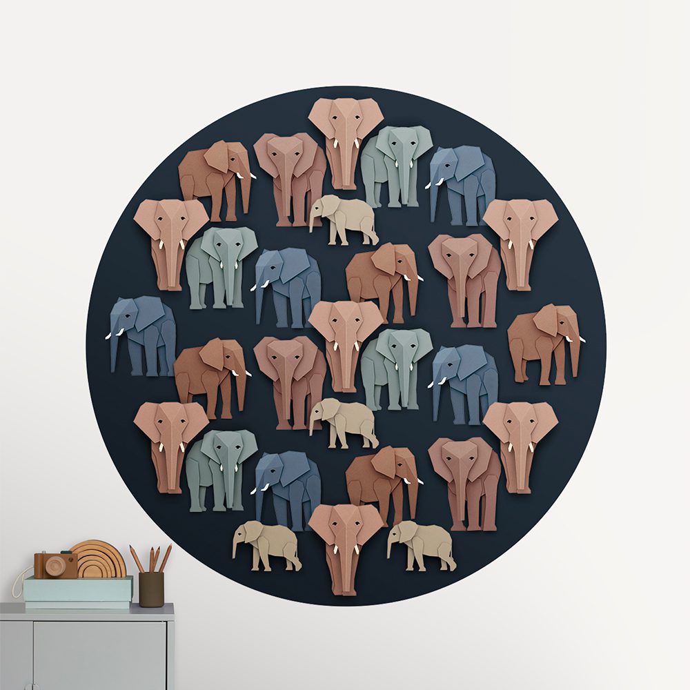 Studio Ditte - Wallpaper Circle 142,5 cm - Elephant