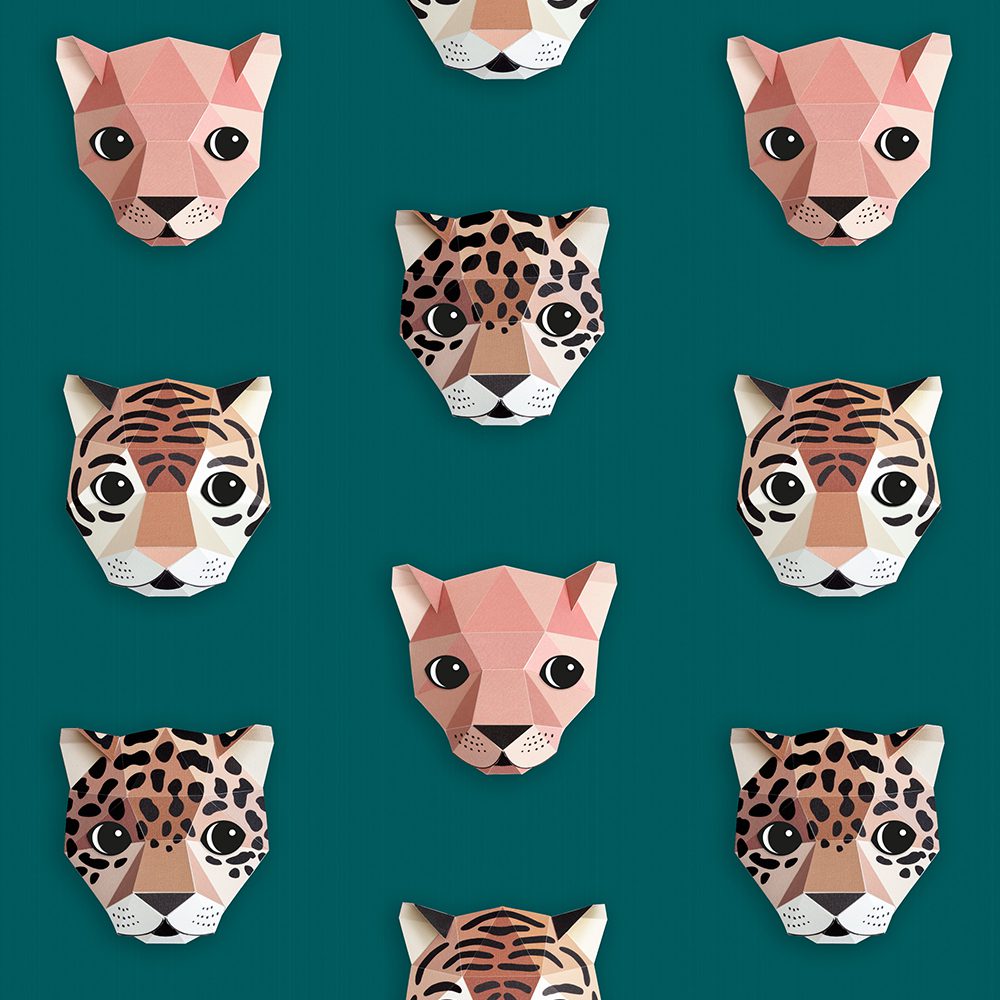 Studio Ditte - Kinderzimmertapete - Panthera Green