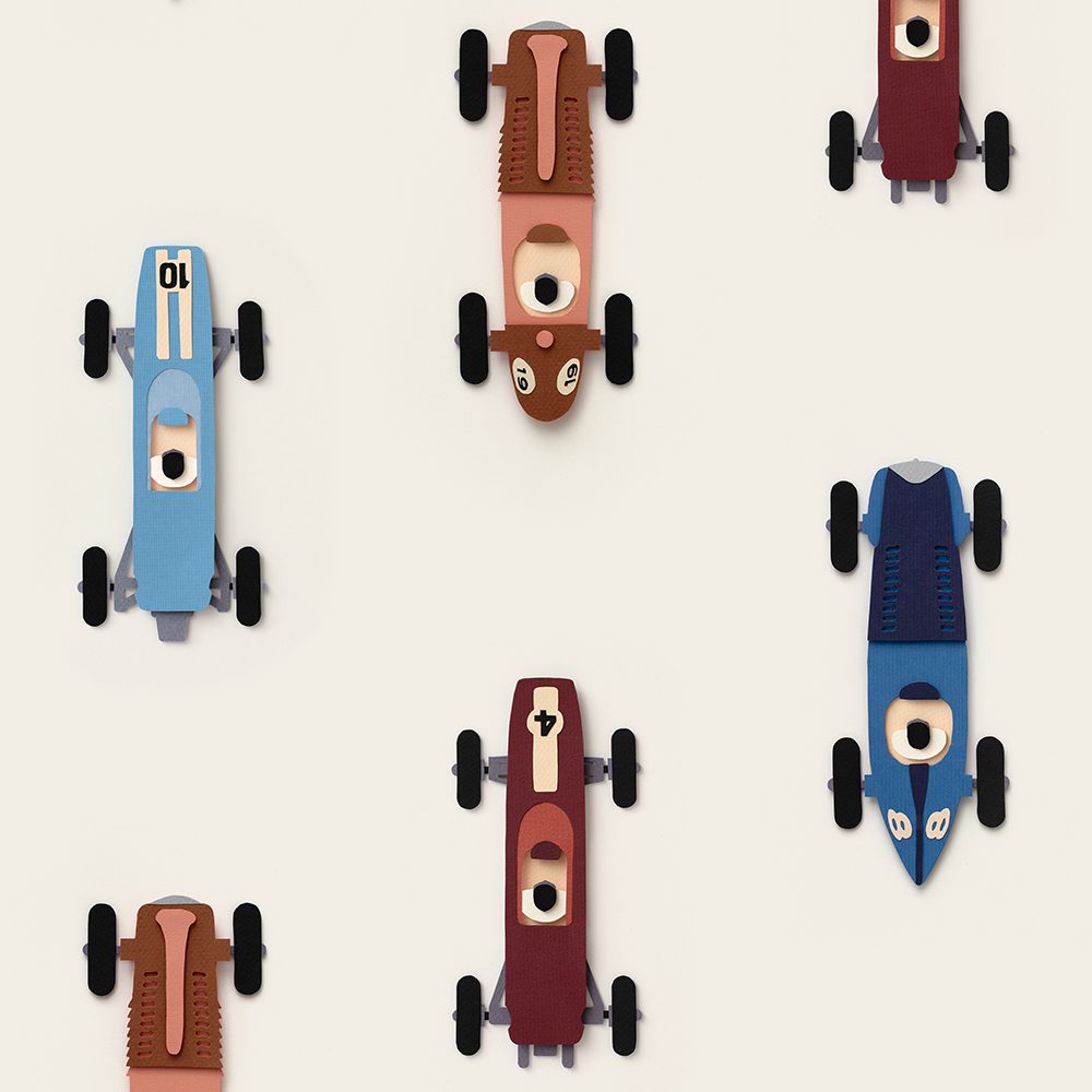 Studio Ditte - Kinderzimmertapete - Race Cars Creme
