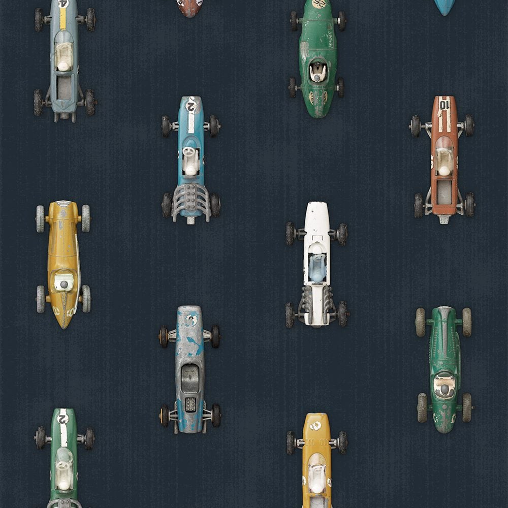 Studio Ditte - Behang Kinderkamer - Raceauto Donker