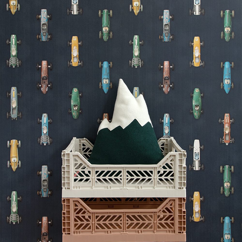 Studio Ditte - Wallpaper Kids Room - Race Cars Dark