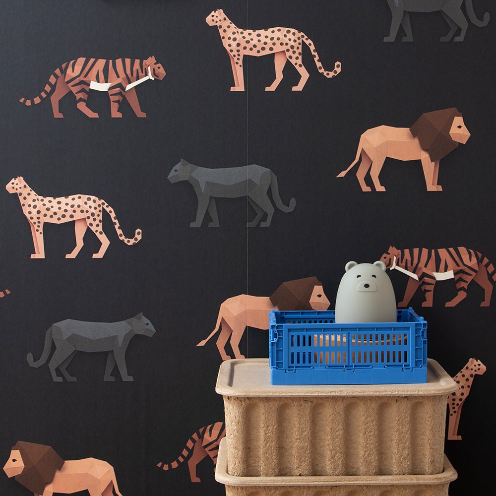 Studio Ditte - Wallpaper Kids Room - Big Cats Dark