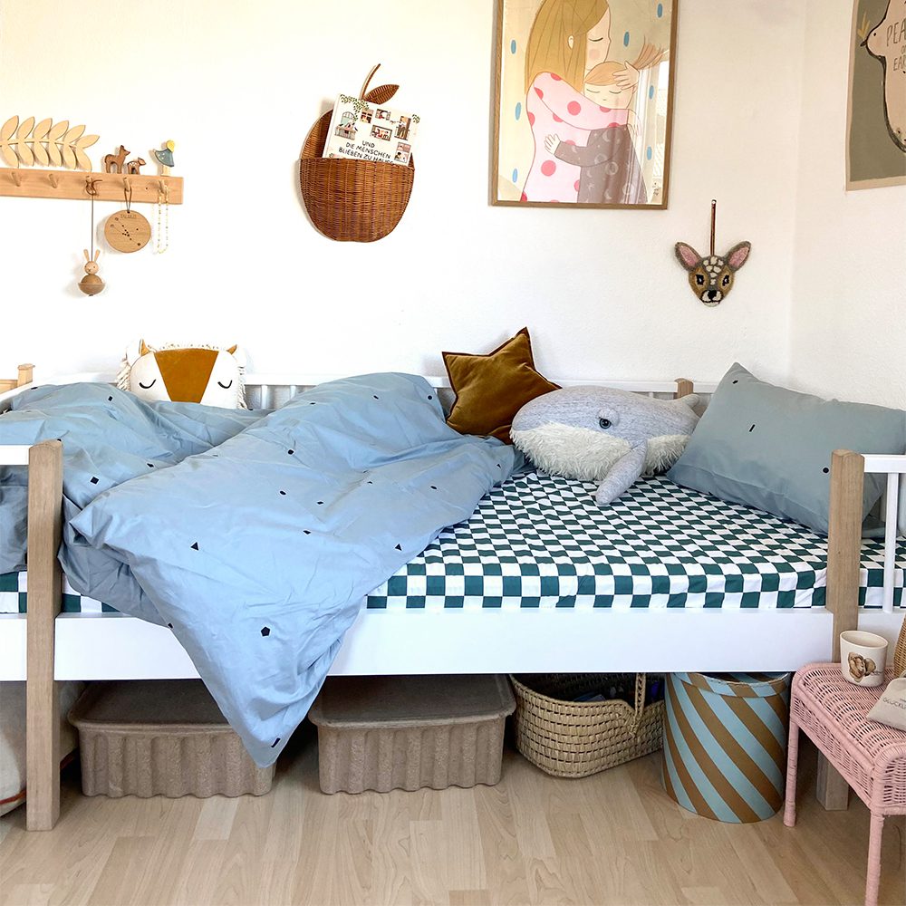 Studio Ditte - Kids Duvet Cover - Blocks on Stone Blue - 140 x 200/220 cm