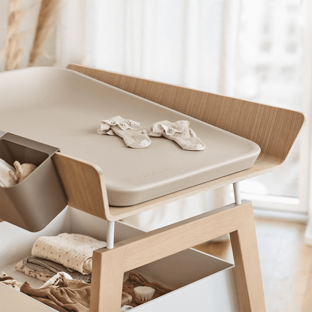 Leander - Linea Changing Table with mat - Solid Oak
