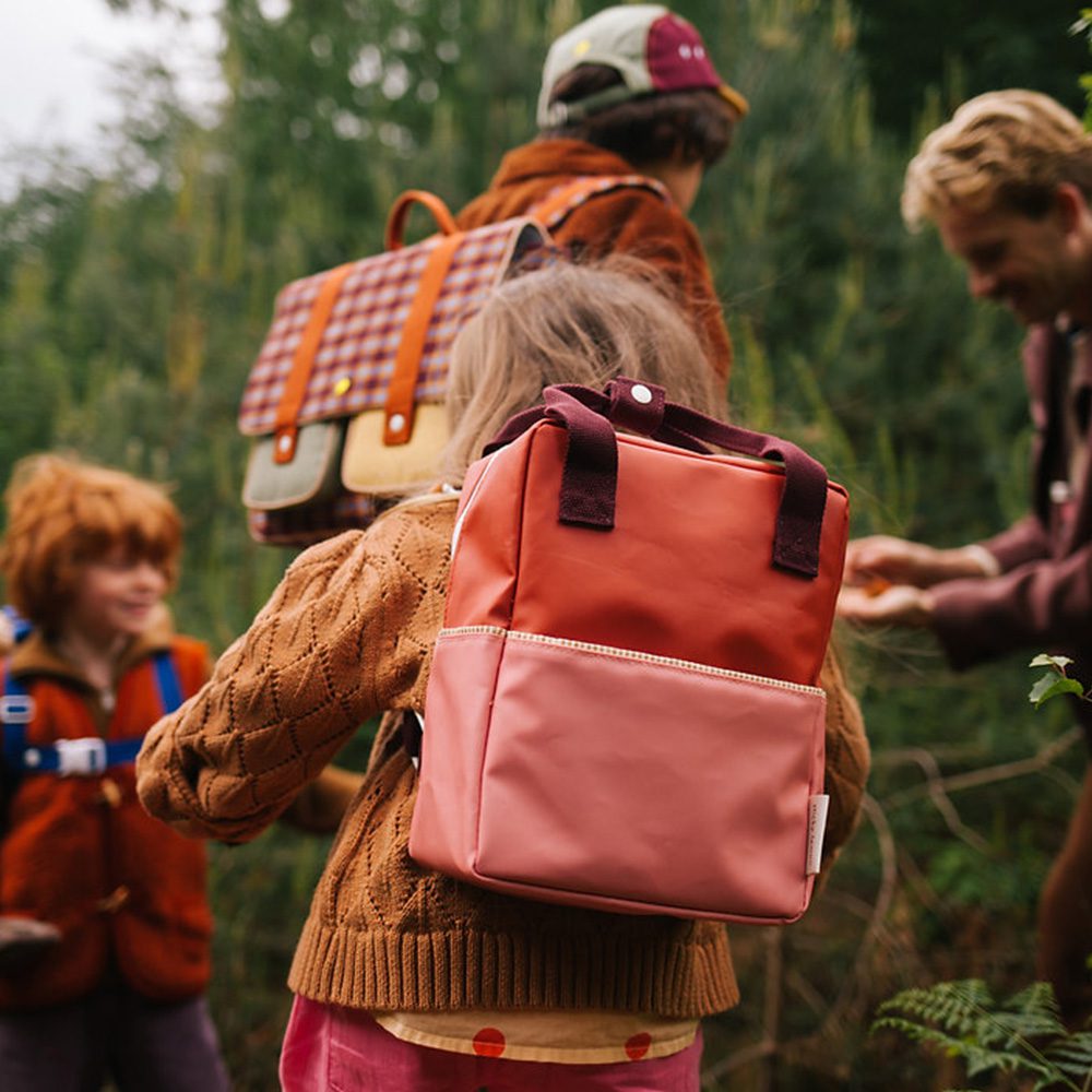 Sticky Lemon - Kids Backpack Small - Meadows Colourblocking - Love Story Red + Moonrise Pink