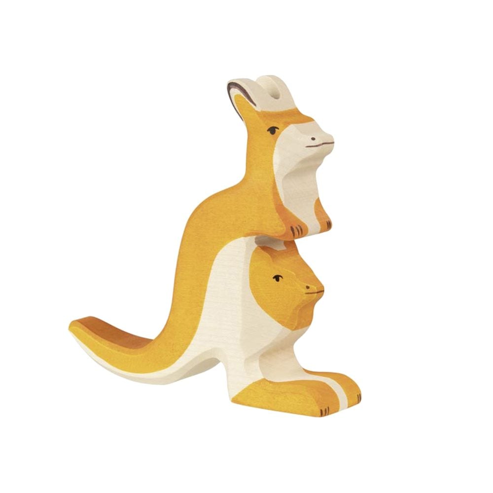 Holztiger - Wooden Animals - Kangaroo with Young