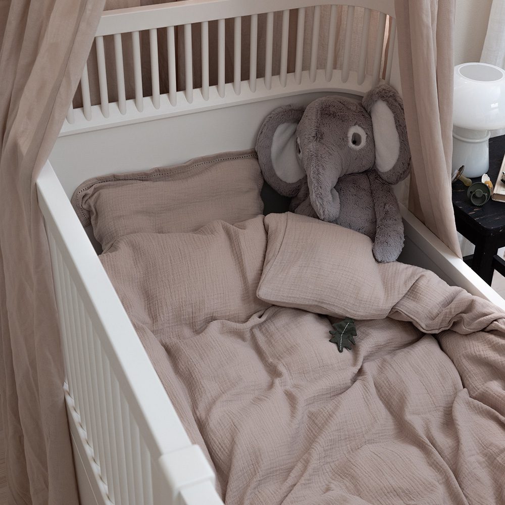 Sebra - Muslin Junior Bed Linen - Seabreeze Beige - 100 x 140 cm