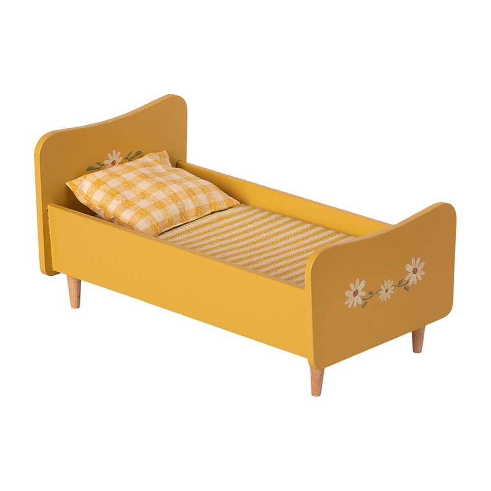 Maileg - Holzbett - Mini - Gelb