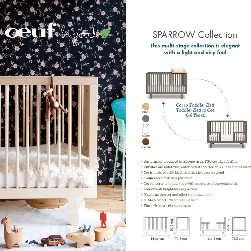 Oeuf NYC - Conversion Kit for Baby Bed - Sparrow - Birch