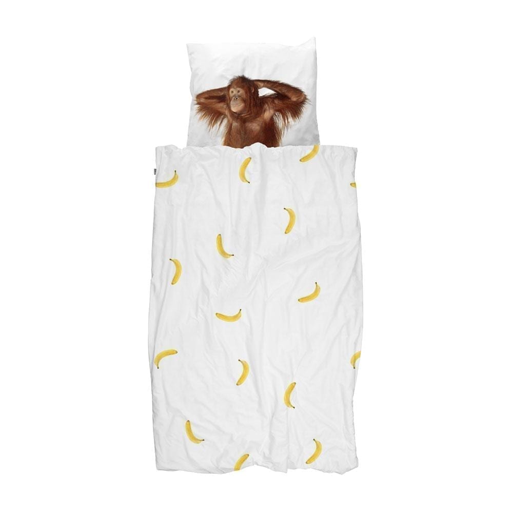 SNURK - Kids Duvet Cover Set - Banana Monkey - NL 140 x 200/220 cm