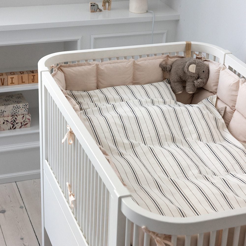 Sebra - Baby Bed linen - Cream Stripe - 70 x 100 cm