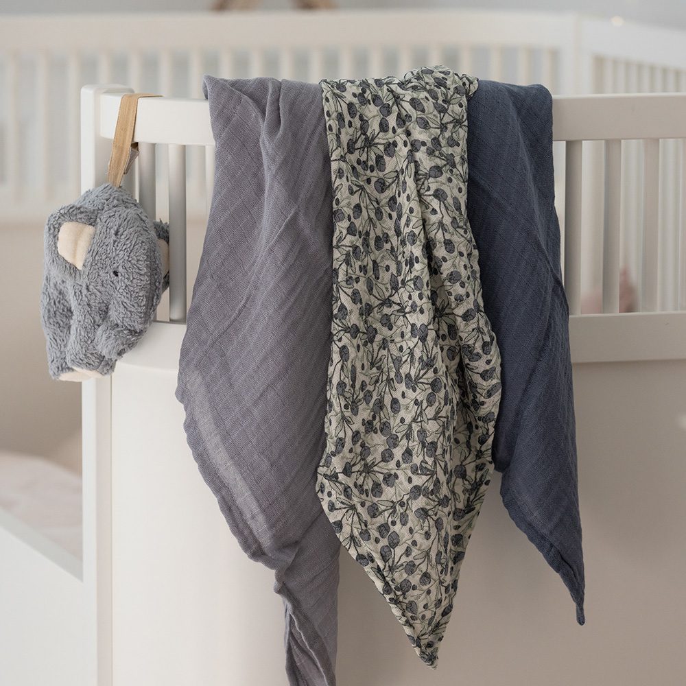 Sebra - Muslin - Blue Olive - Forest Lake Blue (3Pcs)