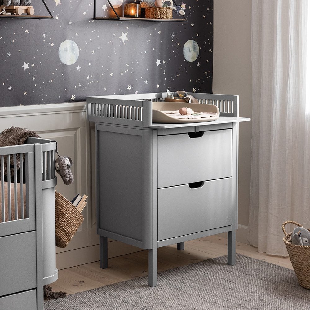 Sebra - Changing Unit with 2 Drawers - Stone