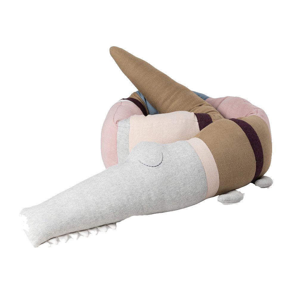 Sebra - Gestricktes Kissen - Sleepy Croc - Powder Rose Mix