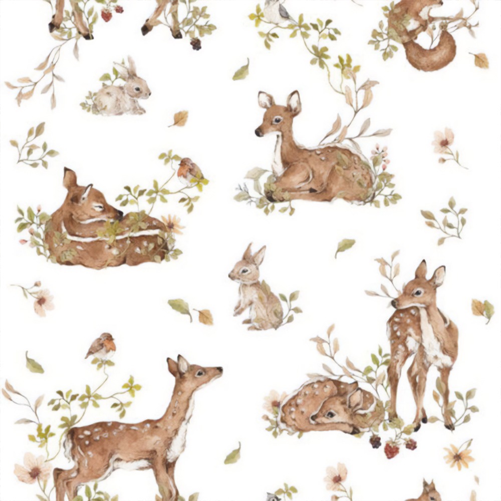 Dekornik - Kindertapete - Deer Meadow White