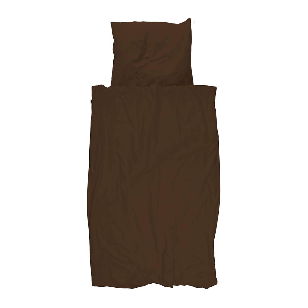 SNURK - Kinderbettwäsche - Dark Brown FLANEL - NL 140 x 200/220 cm