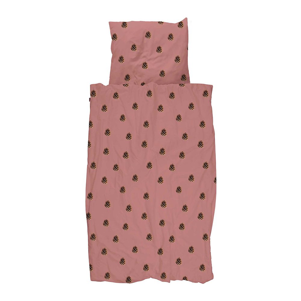 SNURK - Kinderbettwäsche - Pinecones Dusty Rose - NL 140 x 200/220 cm