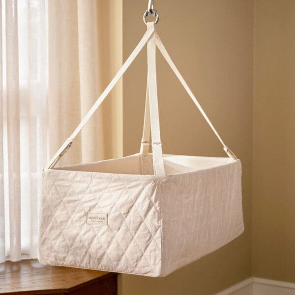 Moonboon - Square Cradle with Foam Mattress - Nature