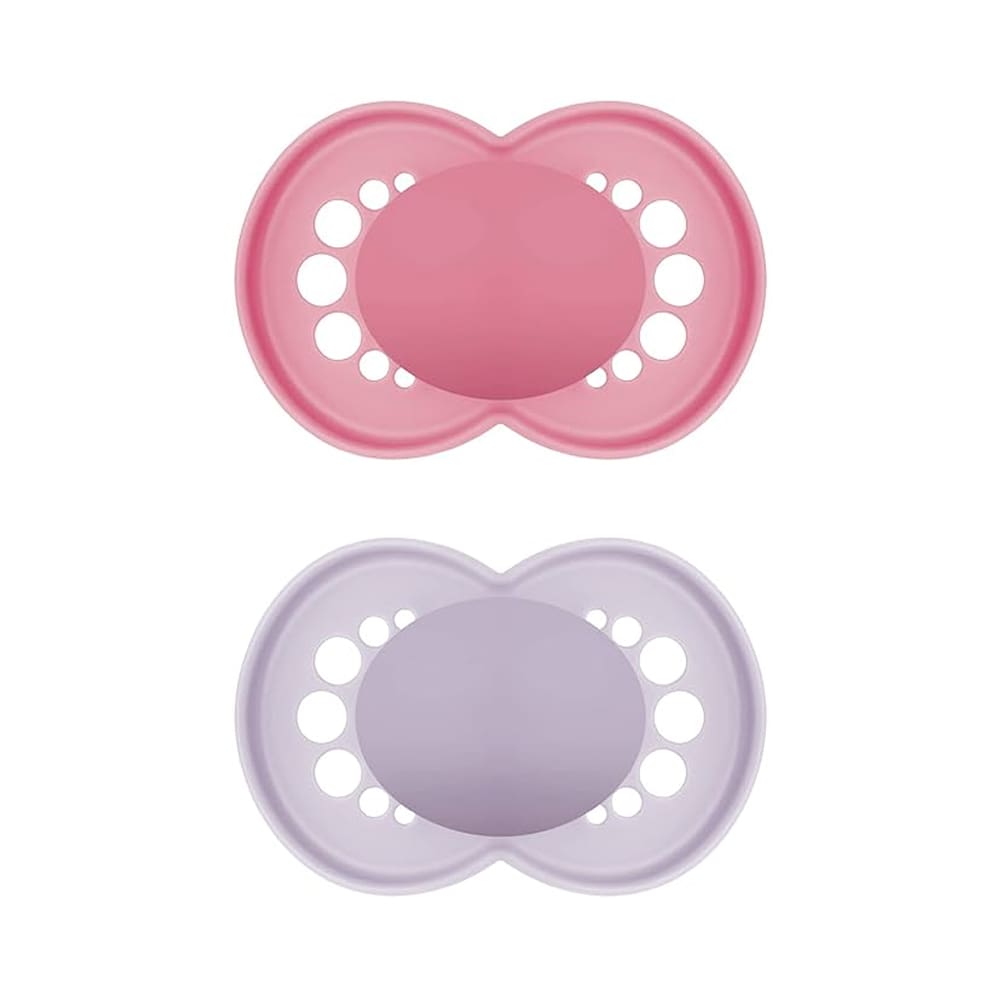 MAM - Schnuller Plain - Pure Silicone 6-16 Monate - Rosa/Lila - 2 st.