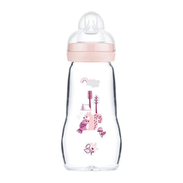MAM - Feel Good Babyflasche aus Glas 260 ml - Rosa