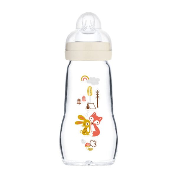 MAM - Feel Good Babyflasche aus Glas 260 ml - Beige