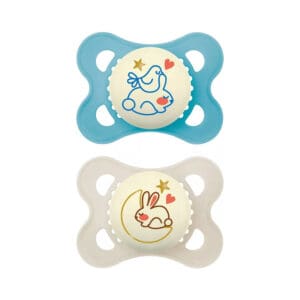 MAM - Pacifier Pure Night Siliconen 0-6 months - Blue - 2 st.