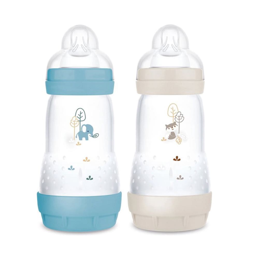 MAM - Babyflasche Easy Start Anti-Colic 0+ | 260 ml | 2 st | Blau & Beige