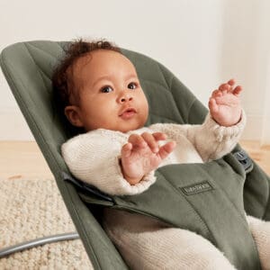 BabyBjörn - Baby Bouncer Bliss - Woven - Petal Quilt - Dark Green