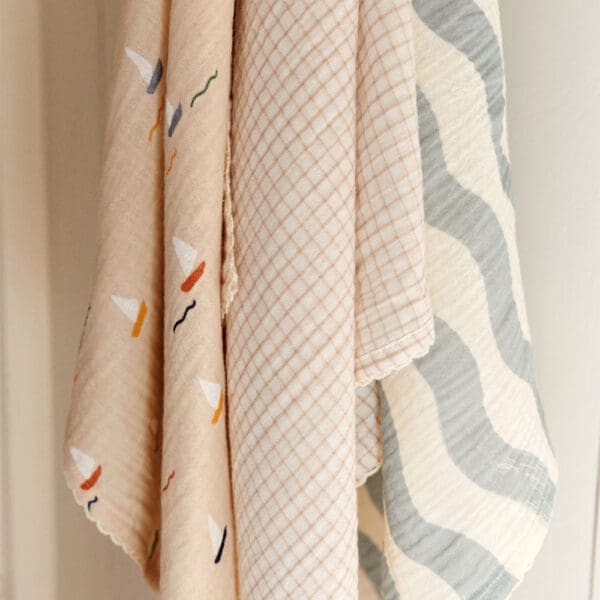 Dear April - Mio Muslin Cloths - Waves - 3-Pack - 65 x 65 cm