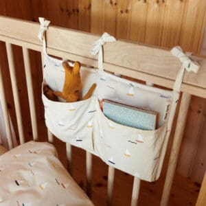 Dear April - Polly Bed Pockets - Quilted & Padded - Pond Boats - 24 x 38 cm