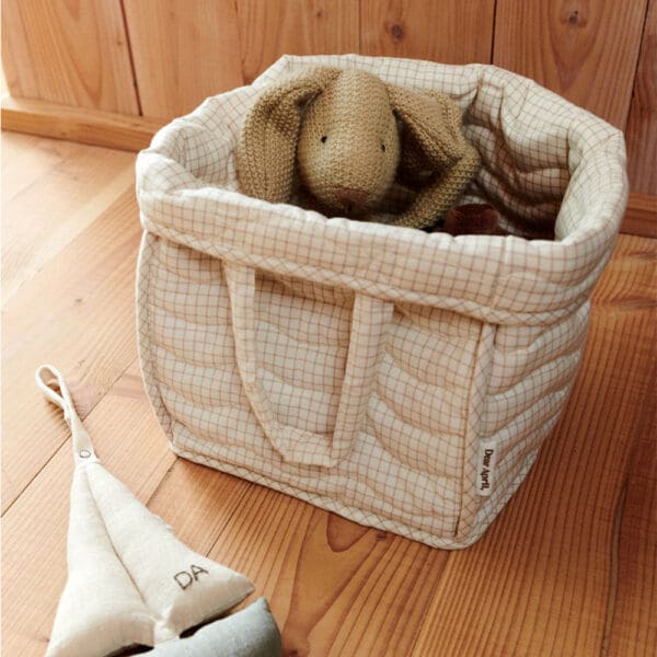 Dear April - Ami Basket - Quilted & Padded - Mini Check - 25 x 25 x 30 cm