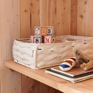 Dear April - Otto Basket - Quilted & Padded - Pond Boats - 44 x 22 x 12 cm