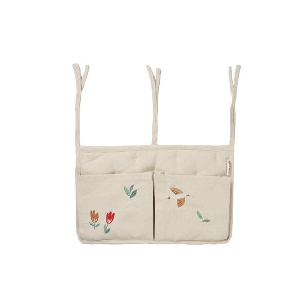 Dear April - Posy Bed Pockets - Gepolsterd - Geborduurd Canvas -  24 x 38 cm