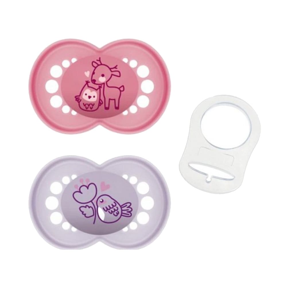MAM - Pacifier Pure - 16+ months - Pink - 2 pcs + Clip